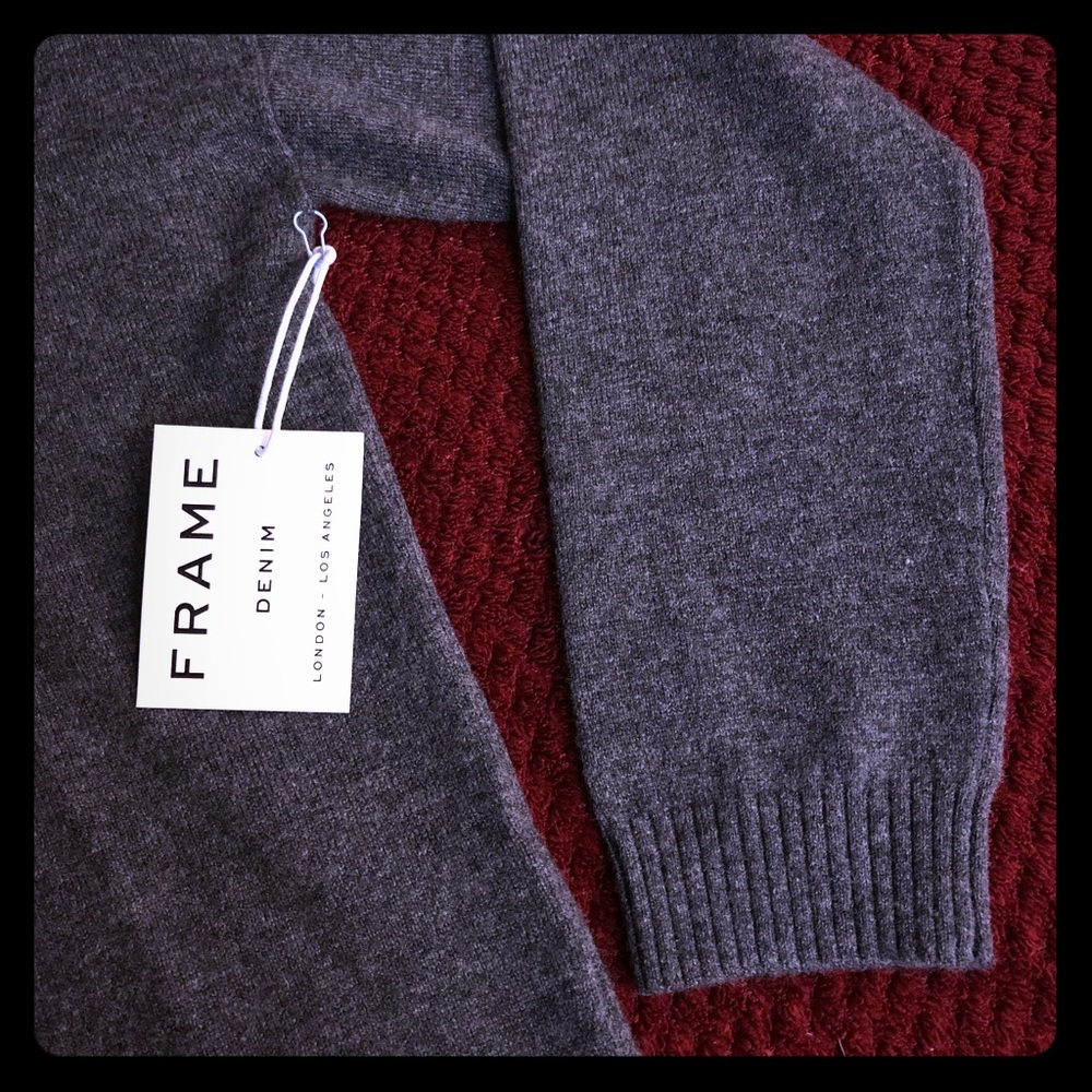 Grey Frame Denim Wool and Cashmere Sweater